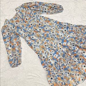 Joie Floral Maxi Dress - Blue, Orange, White